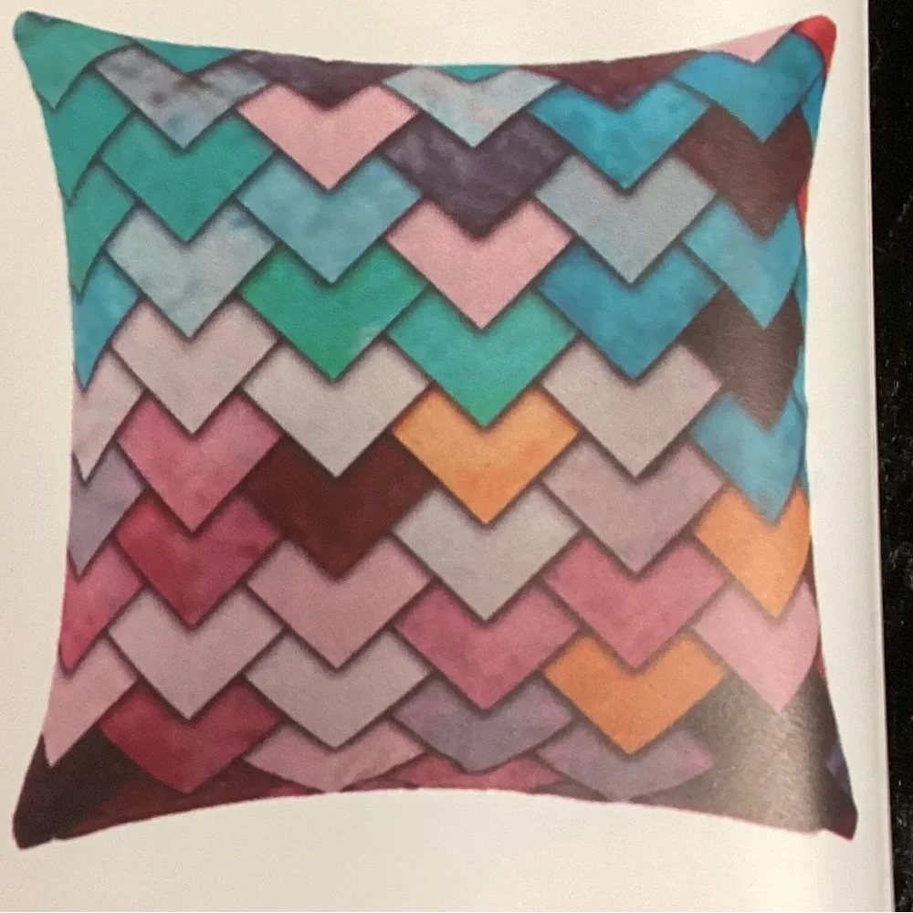 KRISTTORN Pastel Geometric Chevron Pillow Cover - Multicolor 20x 20”